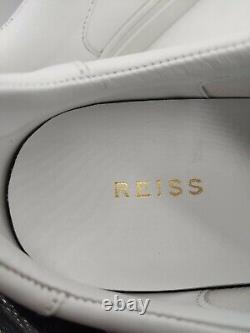 Reiss mens ashley low white leather trainers size 9 uk new rrp 138