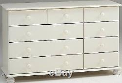 Richmond white 2+3+4 drawer bedroom solid chunky furniture chest of drawers unit