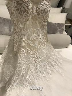 Riki Dalal Gown Dress White Illusion Neckline Brand New Wedding Stunning