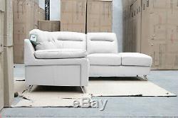 SILO 5 Seater Pocket Sprung RHF White Leather Corner Sofa BRAND NEW BOXED