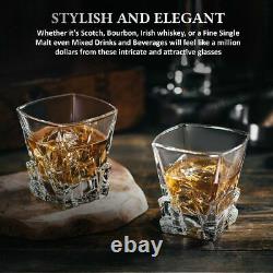 Set of 2 Rocking Whiskey Glasses Swirling Whisky Tumblers Bar Gift Xmas Scotch
