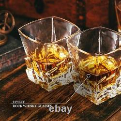 Set of 2 Rocking Whiskey Glasses Swirling Whisky Tumblers Bar Gift Xmas Scotch