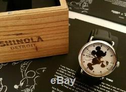 Shinola DISNEY Mickey Runwell 41mm Watch, BLACK COLOR, Silhouette- Brand New