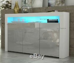 Sideboard tv unit cabinet Cupboard Matt Body and High Gloss Doors+ LED Light