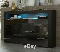 Sideboard tv unit cabinet Cupboard Matt Body and High Gloss Doors+ LED Light