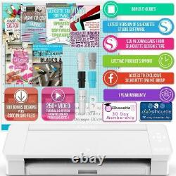 Silhouette White Cameo 4 with 26 Oracal Glossy Sheets, Guides, 24 Sketch Pens