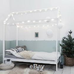 Single Bed Kids Scandinavian House Frame in White