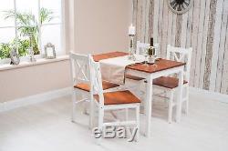 Solid Pine Wood Dining Table and 4 Chairs Set Kitchen Dining Home Furniture