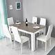 Solid Wood Dining Table Set With6 Faux Leather Chairs Seat Kitchen Home Furniture