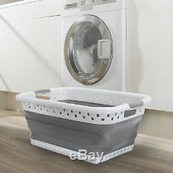 Space Saving Collapsible Laundry Large Folding Basket Cloth Washing Pop Up Bin