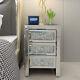 Sparkling Mirrored Glass 3 Drawers Crushed Crystal Diamond Bedside Cabinet Table