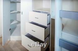 Stamford High Sleeper Cabin Bed with Mirror Desk Wardrobe Drawers White R0860W
