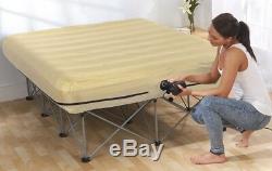 Starry Night Inflatable Double Air Bed Raised Frame Guest Mattress Electric Pump