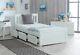 Storage Bed With Drawers White Wooden Pine Single Bed