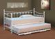 Stunning White Metal Day Bed With Or Without Trundle And Mattress Options