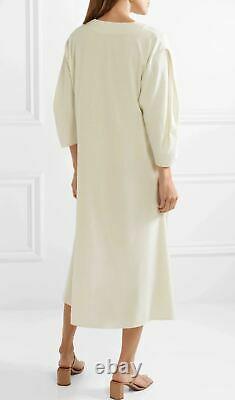 TOTEME Off White Ecru Raw Silk Tunic Midi Dress XS BRAND NEW