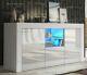 Tv Unit Cabinet Stand Sideboard Cupboard Matt Body & High Gloss Doors Led Light