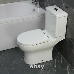 Toilet WC Close Coupled Bathroom Cloakroom Round Soft Close Seat pan T20 23/9/20