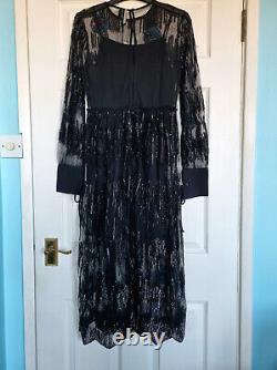 Topshop Peacock Embellished Long Sleeves Dress Size 4 BRAND NEW WITH TAG