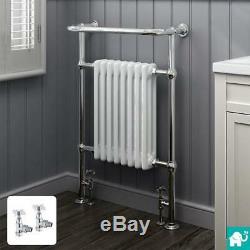Traditional Chrome & White Bathroom Heated Towel Rail Radiators Size Options