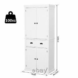 Traditional Colonial Freestanding Kitchen Pantry Cupboard Storage Cabinet White