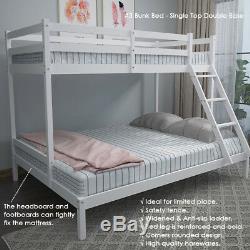 Triple Bunk Beds Cabin Bed Double & Single Bed Frame High Sleeper Children Kids