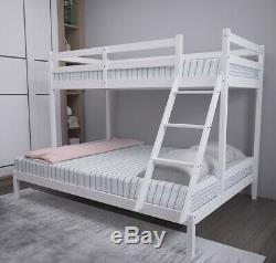 Triple Sleeper Bed Bunk Bed Pine Solid Wood Double & Single for Children Adults