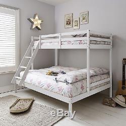 Triple Sleeper Bed, Bunk Bed in White Double & Single Kids Kent