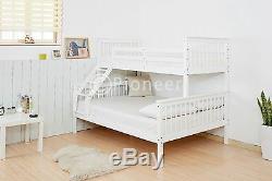 Triple sleeper bed bunk bed double bed in white or children bunk bed in pine oak