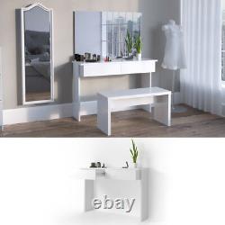 VICCO Dressing Table Azur White High Gloss Cosmetic Table Make Up Vanity
