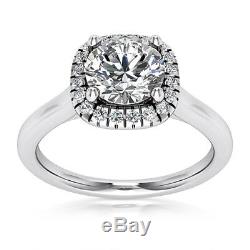 Valentines Day 3/4 Carat Diamond Engagement Ring Round Cut 14k White Gold VS2/D
