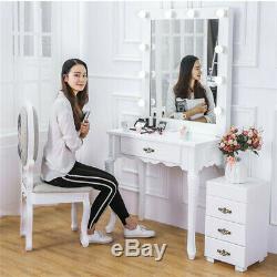 Vanity Makeup Dressing Table Set Hollywood Illuminated Mirror Theatre Hair Salon