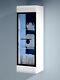White Gloss Wall Display Tall Cabinet Glass Door Led Light Black Trim Unit Fever