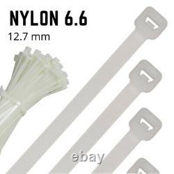 WHITE NYLON CABLE TIES ZIP WRAPS 12.7mm x 290mm -1030mm Length / Very Heavy Duty