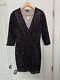 Warehouse Sequin Wrap Dress In Black Size 12 Uk Brand New