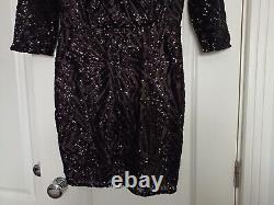 Warehouse sequin wrap dress in black size 12 UK brand new