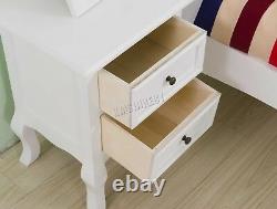 WestWood 1 Pair Vintage Bedside Cabinet Table 2 Drawers Storage BCU12 White