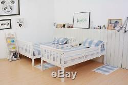 WestWood Bunk Bed Wooden Frame Children Kids Triple Sleeper No Mattress White