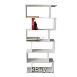 WestWood Modern Book Shelves 6 Tier S Shape Bookshelf Case Storage PB01