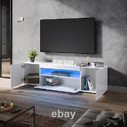 White 180cm High Gloss TV Stand Cabinet Unit with RGB LED Living Room Furniture