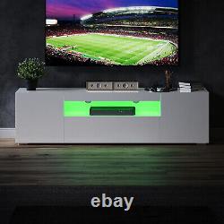 White 180cm High Gloss TV Stand Cabinet Unit with RGB LED Living Room Furniture