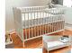 White Baby Cot Bed & Cotbed Deluxe Mattress, Converts Into A Junior Bed