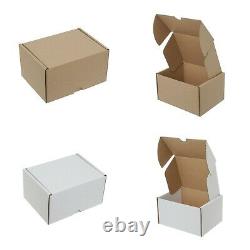 White & Brown Cardboard Boxes Die Cut Folding Lid Size Small Parcel Large Letter
