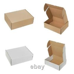 White & Brown Shipping Cardboard Boxes Small Parcel Large Letter Postal Mailing