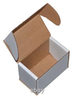 White Die Cut Folding Lid Postal Cardboard Boxes Small Mailing Shipping Cartons