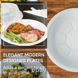White Disposable Plastic Plates for Catering Event Parties Tableware All Size