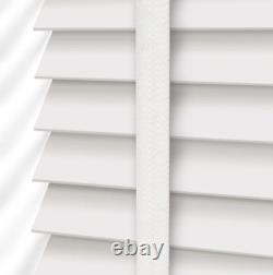 White Faux Wood Blind with Tapes Wooden Venetian Blinds Room Window Blind 50 mm