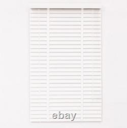 White Faux Wood Blind with Tapes Wooden Venetian Blinds Room Window Blind 50 mm