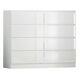 White Gloss Large 8 Drawer Chest. Modern Bedroom Furniture Stands 97cm Tall