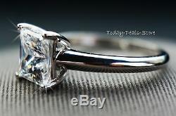 White Gold 14k Ring Princess Cut Anniversary Engagement Solid Promise 1.75 CTW